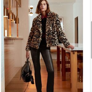 Ann Taylor Leopard Print Faux Fur  Plush Jacket.